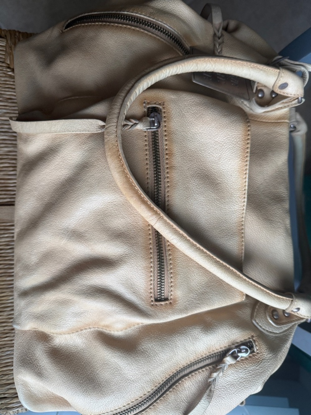 We The Free Emerson tote Italian straw Leather Hobo with Braided Accents - Picture 10 of 16